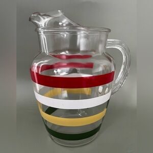 Vintage Anchor Hocking Fiesta Stripe Pitcher